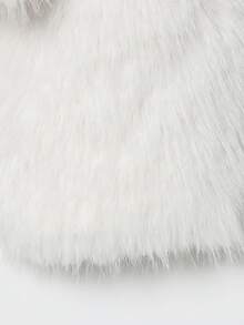 Camellia New Autumn/Winter Faux Fox Fur Collar Fashionable Short Jacket, Youthful Artificial Fur Coat - White - View 8