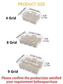 1 hộp đựng đồ ăn nhẹ 4 ô/8 ô/9 ô có nắp, tiện lợi khi đi du lịch, khay đựng thức ăn sẵn, hộp bảo quản thực phẩm trong tủ lạnh, thích hợp cho mọi mùa để bảo quản trái cây, đồ ăn nhẹ, gia vị, v.v., hộp đựng chia ngăn, hộp đựng salad thái nhỏ, giữ thực phẩm tươi ngon hơn, chuẩn bị bữa ăn, đồ dùng nhà bếp, đồ trang trí nhà cửa, phụ kiện và đồ dùng nhà bếp. - Nhiều màu - Xem 3