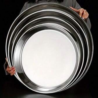 11.7-13.2英寸不锈钢圆盘，超大托盘，可用于冷却皮肤、蒸糕、米饭、菜肴