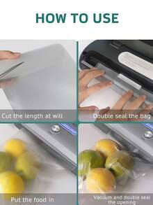 2 Rolls Of The Same Combination Of 5 Meters Vacuum Sealing Bags, Textured Vacuum Packaging Bags, Sealed Food Freshness Bags For Chicken, Duck Fruits And Vegetables, Kitchen Supplies - White - View 12