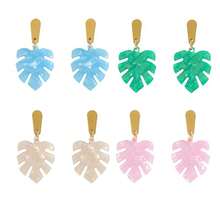 1 Pair Women's Acrylic Shell Textured Fashion Earrings, Suitable For Summer Beach Vacation Wear - Multicolor - View 12