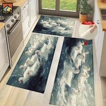 1 Stück süßer Enten Muster rutschfeste Fußmatte, Super Faser rutschfeste Fußmatte, geeignet für Festivalparty Dekoration, Küche, Badezimmer, Esszimmer, Schlafzimmer, kann als Geschenk gegeben werden