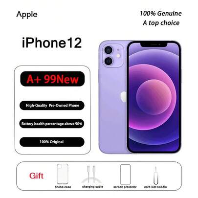 Apple 苹果 iPhone 12 128GB 解锁版智能手机，成色良好，iOS 17 系统，支持 5G 网络，6.1 英寸 OLED 显示屏，电池健康度 85% 以上，适合日常使用和旅行，也适合居家办公和视频通话，连接稳定