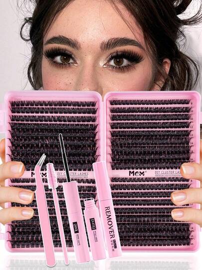 684 pièces Faux cils individuels en grappes grande capacité 80D+100D Frisure D 8-16mm Kit de faux cils individuels segmentés à l'aspect naturel, extra épais, effilés, ultra doux et super légers réutilisables. Convient pour les débutants, les mariages, les sorties, les fêtes, les festivals. Très adapté pour Noël/Halloween/cadeau