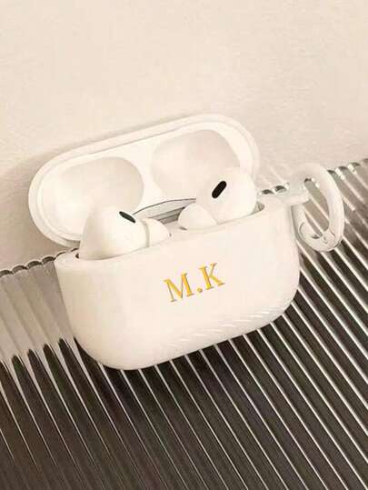 Minimalist Letter Element Personalized Frosted Macaron Solid Color Bluetooth Earphone Protective Case Matte Beige Color Fashion Versatile Comes With 1pc Earphone Hook Customized Letter Name Suitable For Back To School Good Birthday Gift Holiday Gift Gift For Him/Her Personalized Gift Etsy Customized Product Customized Gift For Spouse Anniversary Gift Wedding Gift Personalized Gift For Parents Girly Girl Stuff Spring Gift