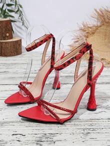 2024 European & American Summer Open Toe High Heel Shoes, Thin Stiletto Heel, One-Strap Sexy High Heel Sandals For Women