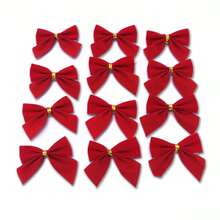 18 piezas de bastón de caramelo con lentejuelas navideñas y lazos de terciopelo rojo colgantes en forma de muletas para decorar el árbol de Navidad, adornos para fiesta navideña, decoración festiva, mejores regalos - Multicolor - Ver 9