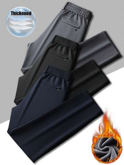 Men's Thermal Lined Fall/Winter Dress Pants Ideal For Commuting, Business, And Casual Occasions Top Choice For New Year Gifts Perfect Boyfriend Gift This Winter's Top Recommendation For Husbands/Boyfriends