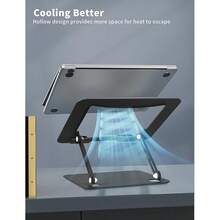 Laptop Stand For Desk, Portable Adjustable Laptop Riser, Ergonomic Design Computer Holder, Metal Laptop Mount Elevator Compatible With 10 To 15.6 Inches PC Computer, Black{Inchcolor_nameinch:InchA-Blackinch} - A-黑色 - 查看 8