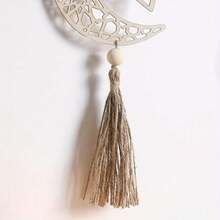 斋月装饰木质挂件开斋节月亮镂空吊坠饰品斋月吉祥木质伊斯兰穆斯林派对用品 - 彩色 - 查看 5