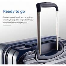 Coolife Maleta de equipaje de 3 piezas expandible (71) ABS + PC Spinner maleta con bloqueo TSA para llevar en 20 en 24 pulgadas 71, Blanco (White Grid), luggage set, - 1 - Ver 3