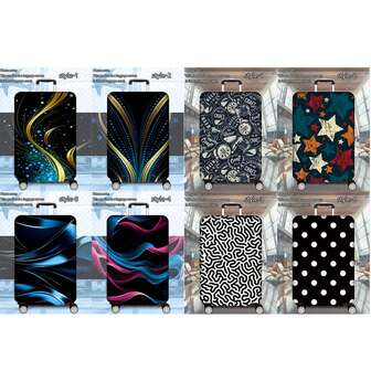 1 pieza Funda protectora para maleta de la serie de negocios, con patrón impreso, 300g/m², engrosada, accesorio para maleta, adecuada para viajes de negocios, vacaciones, viajes, facturación de equipaje, vuelta al colegio, para dar color a tu maleta. Adecuada para maletas de 20-28 pulgadas.