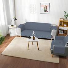 Funda de Sillón de 3 Piezas, Impermeable, Resistente a los Arañazos, Antideslizante, Funda de Sofá Lavable, Tela Ultra Suave y Elástica, con Hebilla Ajustable, Funda de Sofá Acolchada - Negro - Ver 1