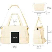 Bolsa Deportiva para el Gym con Compartimento para Zapatos y Bolsa de Agua Húmeda,Bolsas de Viaje para Hombre y Mujer, para Viajes, Entrenamiento, Yoga, Deportes(E2-Beige) - Tipo 1 - Ver 8
