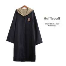 1pc Warner Bros. -Style Or House Robe: Black Long Robe With Red Collar, Embroidered Dragon Head Emblem, Realistic School Uniform Design, Combining Fashionable And Magical Campus Vibe, Suitable For Cosplay, Collection, And Themed Parties, Comfortable And Well-Fitted. - Multicolor - View 8