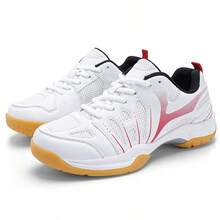 New Model Badminton Shoes Versions, Professional Competition Tennis Shoes, Breathable, Durable, Anti-Slip Rubber Sole, Volleyball Shoes,Table Tennis, Squash - White and Red - View 8
