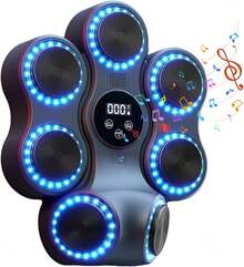 JKOKPMG Maquina de Boxeo Musical, 9 velocidades Ajustables 11 Modos de Boxeo, Gancho Izquierdo y Derecho, con Bluetooth, con Guantes de Boxeo montados en la Pared, Apto para Adultos y Niños - 1 - Ver 1