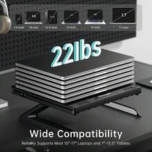 OImaster Laptop Stand For Desk, Muti-Angle Adjustable Portable Foldable With Heat-Vent, Ergonomic Laptop Stand Riser Compatible With MacBook, Air, Pro, Surface Laptop (9-15.6 Inches) (Black){Inchcolor_nameinch:InchBlackinch} - 黑色 - 查看 4