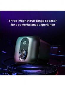 HP Altavoz multimedia con cable DHS-2111S, diseño con subwoofer alimentado por USB, salida de audio de doble canal, apto para uso en escritorio con diversos dispositivos informáticos, negro - Negro - Ver 4