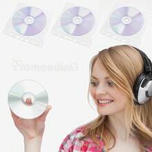 Framendino, 100 Pack Plastic CD DVD Sleeves Envelope Double Sided Disc Holder For Protection Replacement{Inchcolorinch:InchStyle Ainch} - Kiểu A - Xem 8