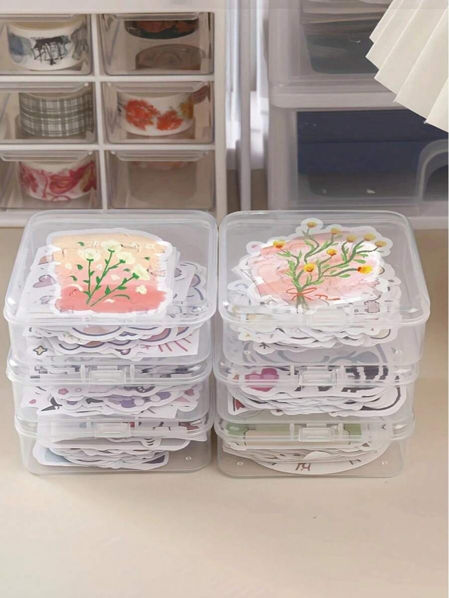 12个迷你贴纸收纳盒，透明塑料珠子收纳盒，适合收纳小物件、珠子、首饰、名片、游戏配件、工艺品、学习用品，非常适合开学季和圣诞节。