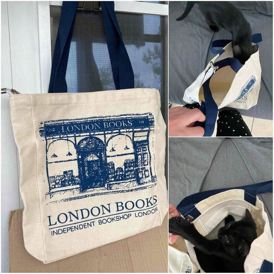 Liee - Bolsa de lona para mujer, bolsa de libro estética con cierre, bonita bolsa de libro pequeña, portátil, lavable para mujeres, bolsa de regalo para cumpleaños, día del profesor, - 1 - Ver 1