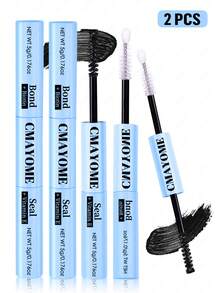 [72 Hour Extra Strong] 1/2/3 Pack Hypoallergenic 2-In-1 Eyelash Glue And Setting Liquid | 72 Hour Extra Strong, Latex-Free, Waterproof | For DIY Cluster Lashes, Homemade False Lashes Makeup Tools | Mixed Black Eyelash Extension Glue - Royal Blue - View 7