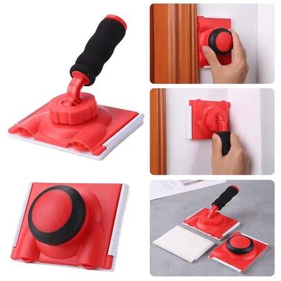 Precision Paint Edging Tool, Plastic Fiber Yarn Latex Paint Edger Brush With Rotating Handle And Extra Pads, Easy Grip Design, Multipurpose, Wooden Handle, Rotatable Handle, Plastic Material, Suitable For Wall, Ceiling, Corners Painting, Color Separating Edging Tool, Manual Wall Painting Edging Tool, For Cleaning Edges And Corners, Applicable For Corners, Walls, Ceilings, Decorative Trims - Indoor/Outdoor Set