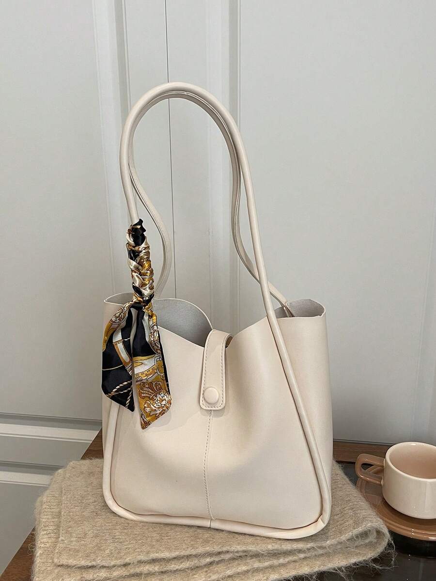 New Solid Color Luxurious High-End Versatile Women Shoulder Tote Bag