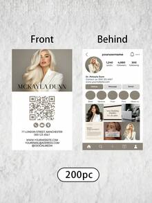 Custom 200/500/1000pcs Personalized Business Cards-11 Styles, Personalized Professional Work Cards, Suitable For Online Marketing And University Style, Beauty Salon, Hair Salon And Nail Art Business Cards,Exclusive Customized VIP Cards, Fashionable Office And Social Style Waterproof Surface Pattern Customization Customized Business Cards,Junior High School Students, Middle School Students, High School Senior High School Students, College Students, University Students, Freshman, Sophomore