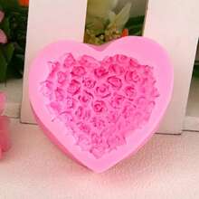 1pc Romantic Rose Love Candle Silicone Mold, Handmade Decorative Prop, Holiday Gift Giving, Easy Demolding, Reusable. - Pink - View 6