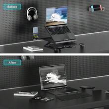 OImaster Laptop Stand For Desk, Muti-Angle Adjustable Portable Foldable With Heat-Vent, Ergonomic Laptop Stand Riser Compatible With MacBook, Air, Pro, Surface Laptop (9-15.6 Inches) (Black){Inchcolor_nameinch:InchBlackinch} - 黑色 - 查看 7