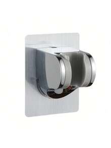 1pc Adjustable Wall Mounted Shower Head Holder, Strong Adhesive No Drilling Required, Suitable For RV, Kids Bathroom, Secure Fixation, Easy To Use (Silver, 1)