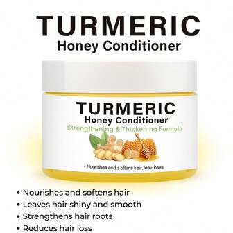 姜黄蜂蜜护发素 | 姜黄提取物控油强健发根，蜂蜜提取物修护毛鳞片，水解胶原蛋白增强弹性并预防分叉，丝氨酸保湿并减少静电，蚕丝蛋白保护头发免受吹风和热损伤，乳酸调节pH值并增加光泽，从发根到发梢全面修护。