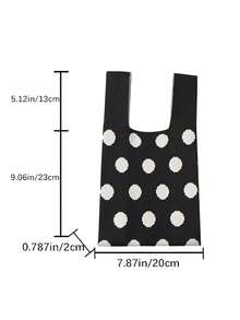 lulu kewen Túi xách mini nữ, túi đan móc casual, túi đeo chéo nhỏ nhắn cho nữ, túi đan móc chấm bi, túi xách nữ thanh lịch, túi thời trang cho nữ, thích hợp cho kỳ nghỉ, trường học, đi làm, mua sắm, tiệc tùng, tụ họp, dạo phố, du lịch, cắm trại - Món quà lý tưởng, lễ kỷ niệm, đám cưới - màu đen - Xem 9