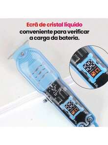 Professional Smart LCD Hair Clipper, Transparent Cordless Electric Shaver For Men - 白色 - 查看 3