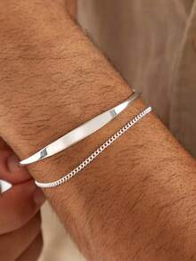 1 pieza Brazalete ajustable de acero inoxidable chapado en oro de 18K, regalo personalizado para esposo, hijo o padre, joyería para hombres, regalo de Navidad/cumpleaños para papá, esposo, novio