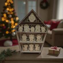 Nacimiento Belén Navideño Grande desarmable de madera MDF con 12 figuras decorativas , Árbol Navidad, diseño moderno y tierno para decoración de Navidad en hogar, oficina, posadas y eventos, ideal para mesas, repisas, vitrinas y recibidores, adorno navideño artesanal estilo rústico, fácil de armar y personalizar, perfecto para manualidades DIY, regalo navideño original, decoración infantil, figuras de corte láser duraderas y reutilizables, nacimiento pequeño para espacios reducidos, pieza decorativa temática para ambientación navideña elegante y creativa - Marrón - Ver 5