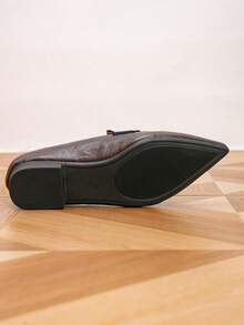 Mocassins pour femmes, mocassins plats à boucle carrée, chaussures plates pour femmes, chaussures plates confortables et sexy pour l'extérieur, chaussures pour femmes - Marron fonçé - Voir 8