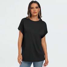 GOMITA Camiseta de Verano de Manga Corta para Mujer,Sudadera Casual de Moda,para Entrenamiento,Yoga,Correr,Gimnasio,Ocio,Corte Holgado - Verde - Ver 8