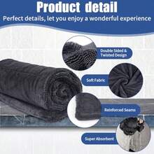 PEASUG Microfiber Towels For Cars Car Drying Towel Detailing Wash Extra Large Super Absorbent Mega Cleaning Cloth 1200GSM Microfiber Drying Towels For Cars 36 X 24 Inch Black - Black - View 3