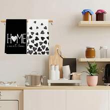 2pcs Heart Print Kitchen Towels, Soft Absorbent Microfiber Dishcloths, Decorative Tea Towel, Suitable For Kitchen Baking And Cooking Cleaning, Machine Washable, Perfect Choice For Home Bathroom Kitchen Decoration, 15.75*23.62inch - White - View 4