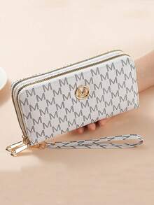 New Vintage Fashion Printed Women Wallet Korean Style Ladies Long Zipper Coin Purse Stylish Handheld Card Holder For Women Wallet Mini Wallet Purse Wallet Long Wallet Wristlet Wallet Wallet - 白色 - 查看 5
