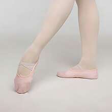 Zapatillas de Ballet para Niña, Zapatilla de Ballet Fabricadas con Piel y Lona Elástica, Zapatos para Bailarina, Calzado Danza para Niñas. - Rosa Claro - Ver 3