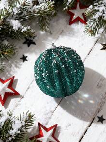 2 buc. Glob de Crăciun verde cu sclipici și diamant, sârmă aurie, ornamente agățate pentru brad de Crăciun, decorațiuni pentru brad de Crăciun potrivite pentru petreceri de sărbători, coroane, decorațiuni pentru petrecere de Crăciun fericit, Crăciun fericit, decor pentru casă, afișaj pentru vitrină, șemineu, scară, coroane, piese centrale, accesorii pentru cutii cadou - albastru închis - Vizualizare 9