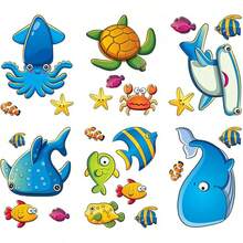 STOBOK 1 Juego De Bonita Decoración De Bañera De Mar Esmerilado Antideslizante Tortuga Peces Escaleras Adorables Pegatinas De Ducha De Baño Sin Animales para - Azul - Ver 12