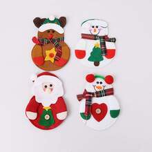 1套(4入)-聖誕節卡通餐具包裝裝飾