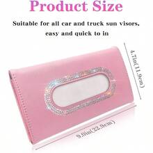 Bling Car Visor Tissue Holder, Holder Car Visor, PU Leather Tissue Box Holder, Wipes Case Car Visor, Visor Napkin HolderPink - 閃亮粉紅色 - 查看 7