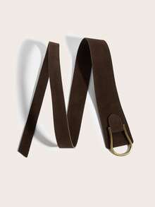 1pc Women's Knotted U-Shape Buckle Waist Belt, Suitable For Everyday Use - Coffee - View 5