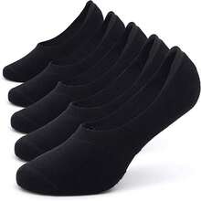 5雙女性黑色低口設計防滑無痕船型襪，適合運動和休閒 - 黑色 - 查看 13